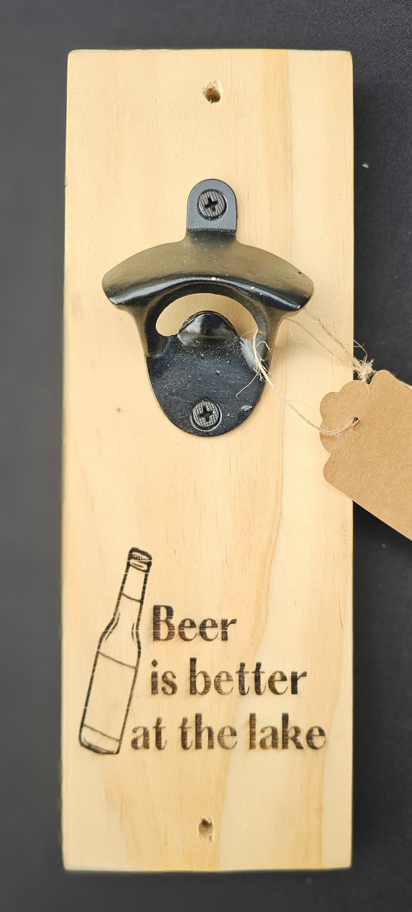 Wall hanging bottle opener